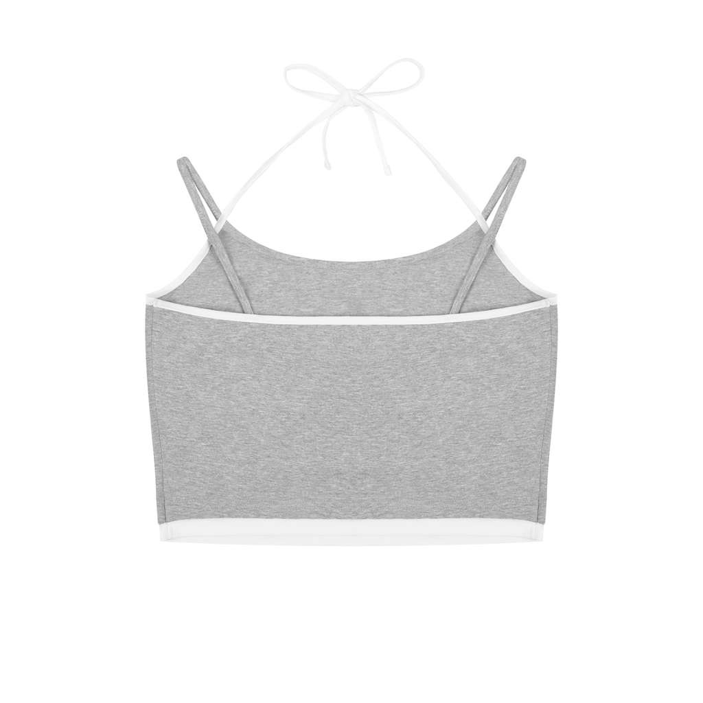 IAL Contrast Binding Halter Tank Top