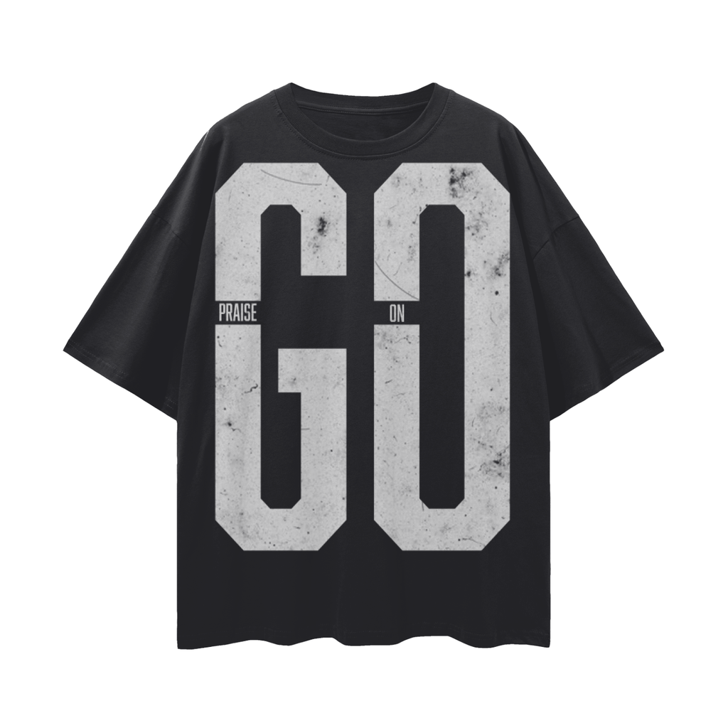 Praise On GO Streetwear Loose Drop Shoulder T-Shirt Black