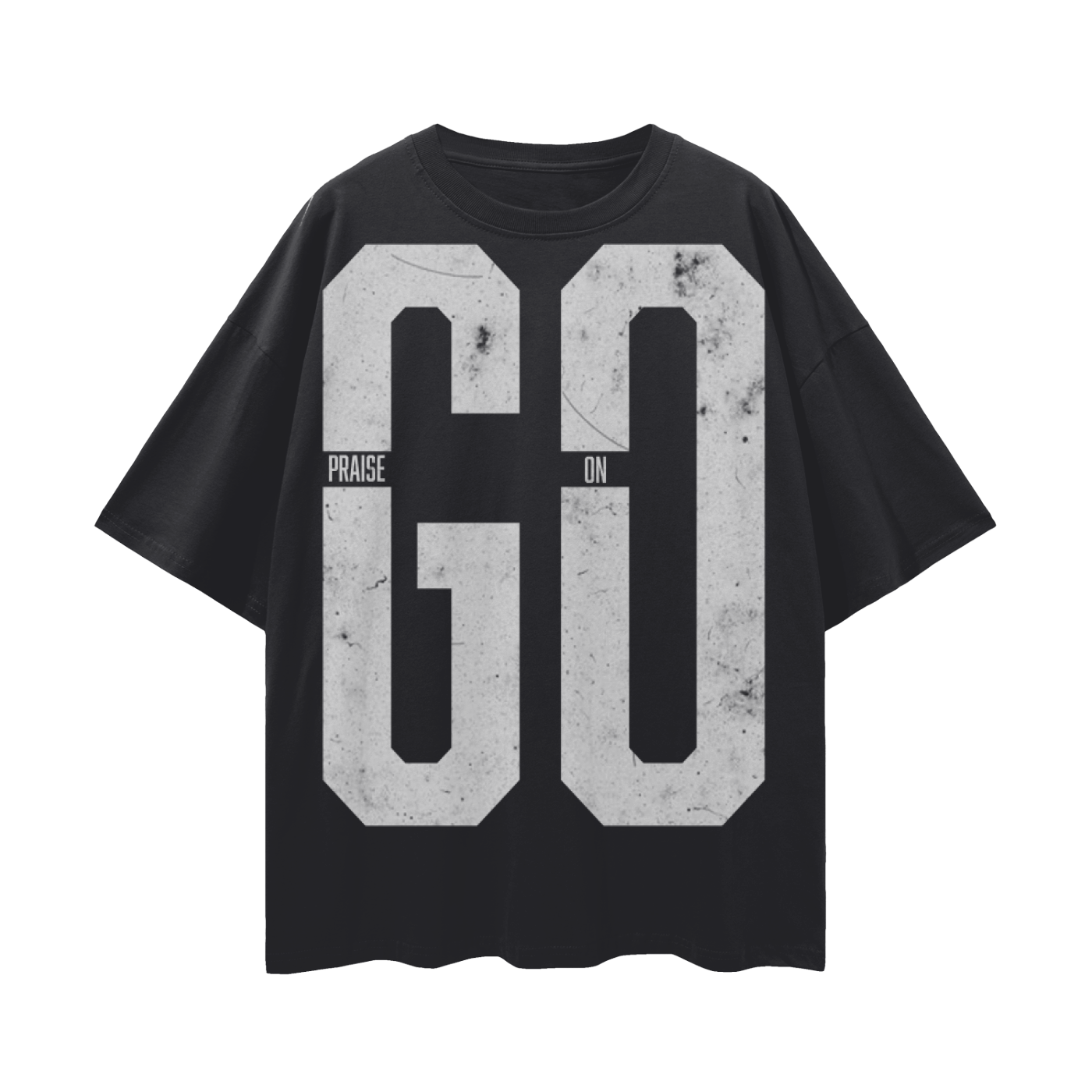 Praise On GO Streetwear Loose Drop Shoulder T-Shirt Black