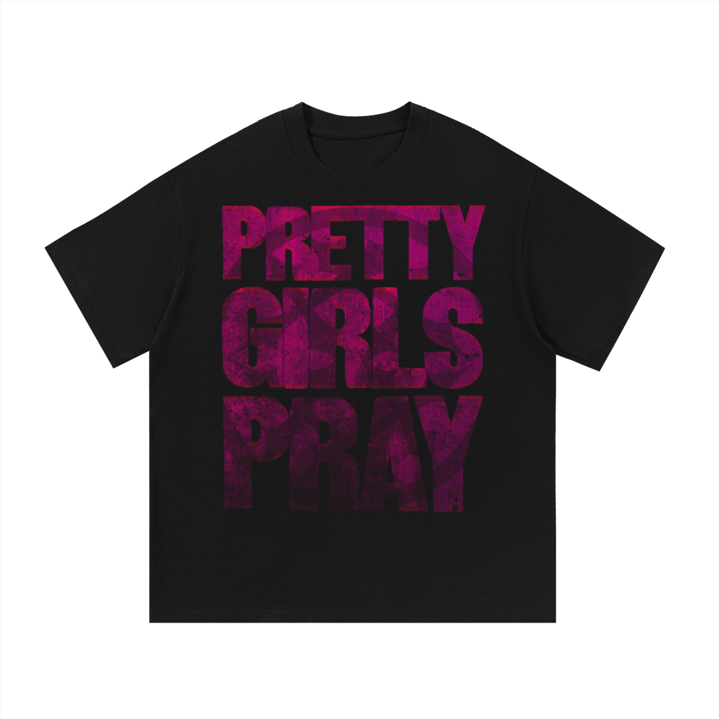 Pretty Girls Pray Cotton T-Shirt Black
