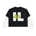 IAL Layered Contrast Sleeve Cotton T-Shirt