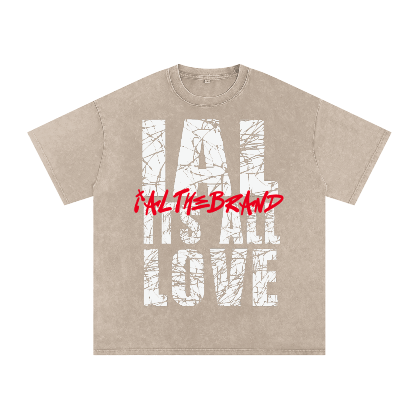 IAL Snow Washed Oversized Cotton T-Shirt
