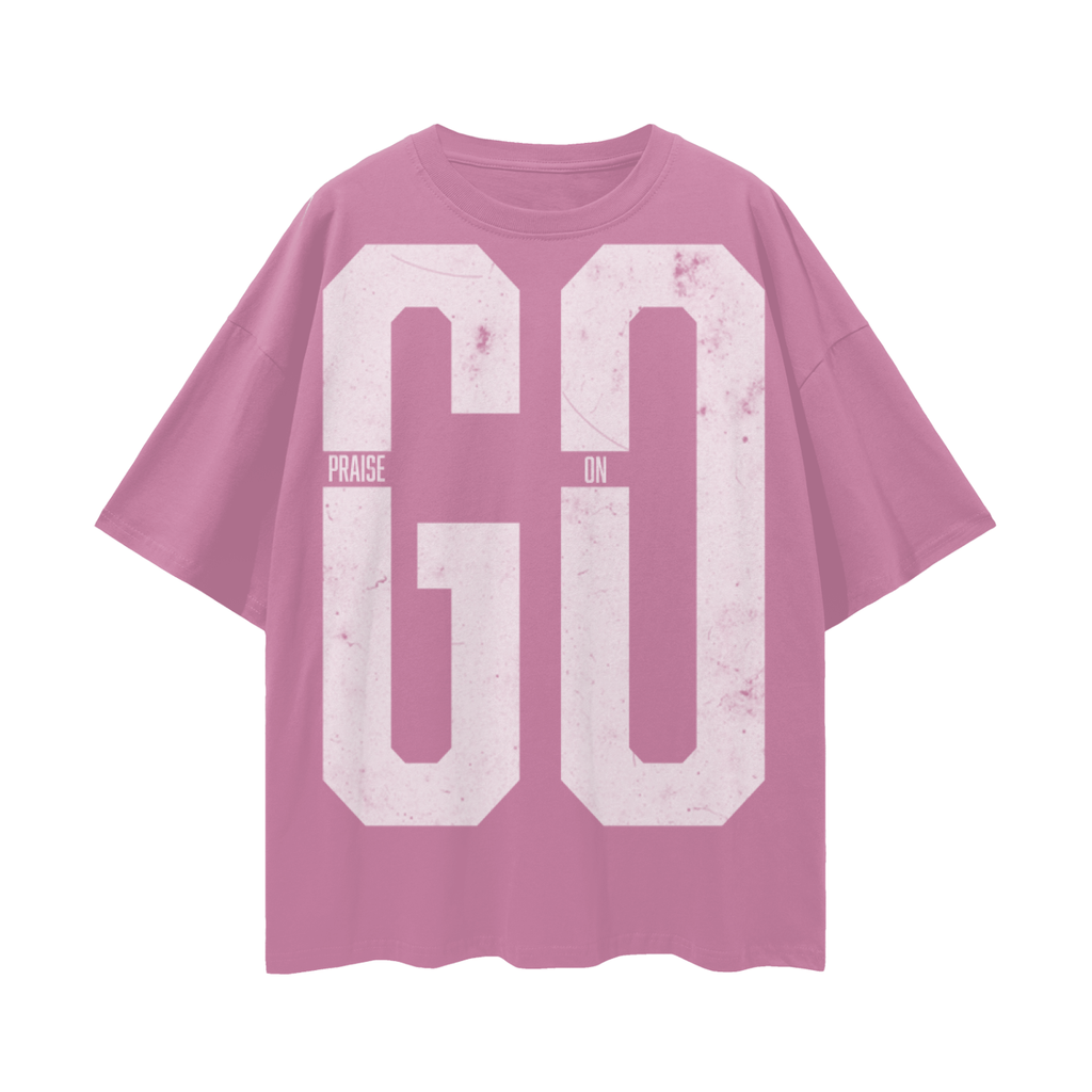 Praise On GO Streetwear Loose Drop Shoulder T-Shirt Red