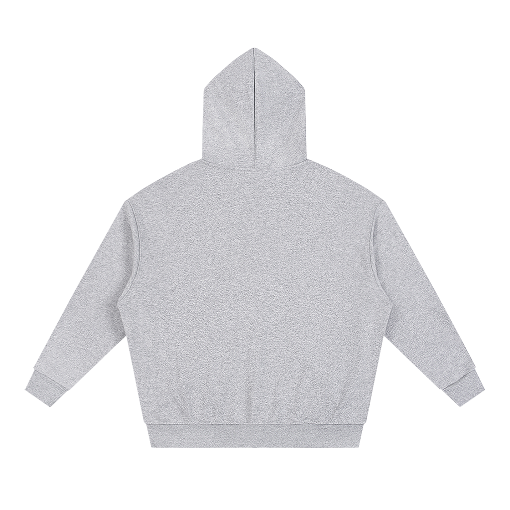 Happi Unisex Loose Solid Full Zip Hoodie Gray