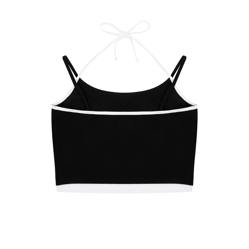 IAL Contrast Binding Halter Tank Top