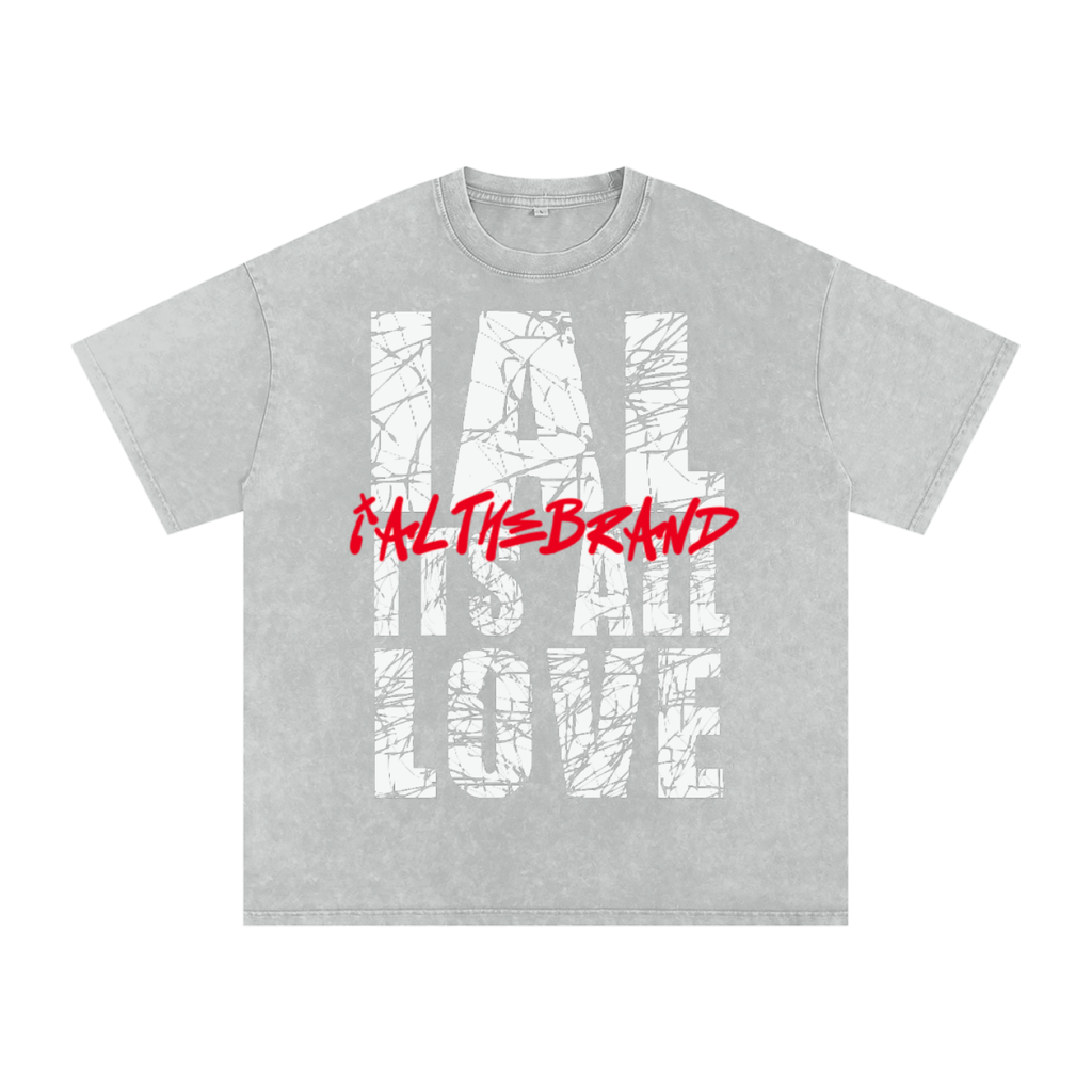 IAL Snow Washed Oversized Cotton T-Shirt
