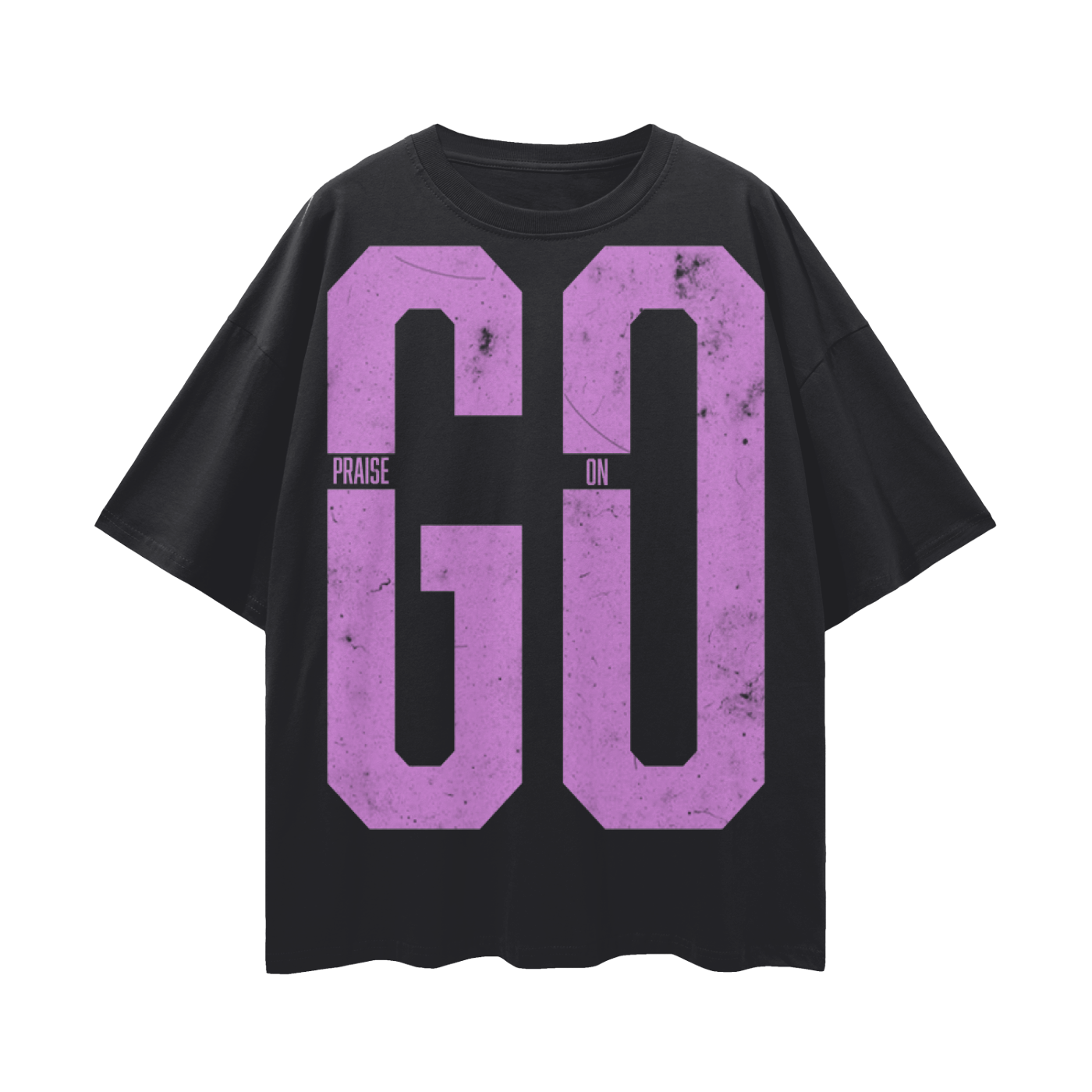 Praise On GO Streetwear Loose Drop Shoulder T-Shirt Black