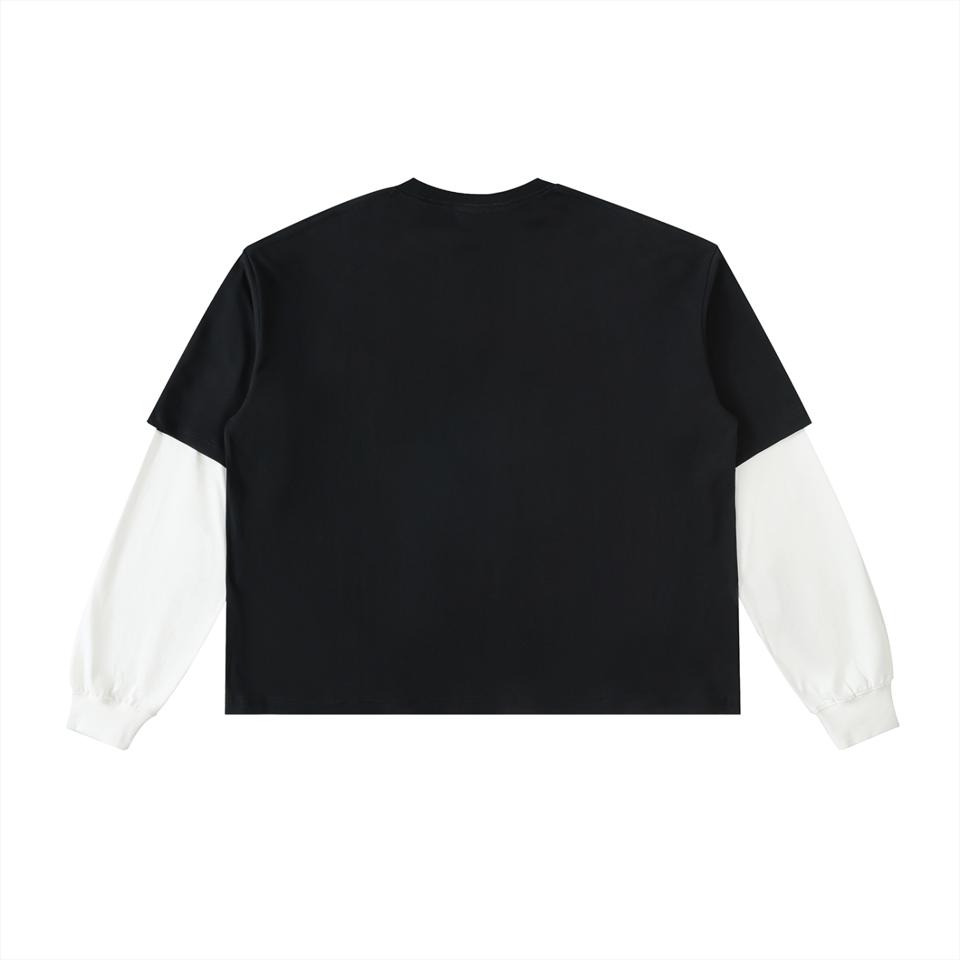 IAL Layered Contrast Sleeve Cotton T-Shirt