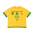 Happi Unisex Boxy Color Block T-Shirt Yellow