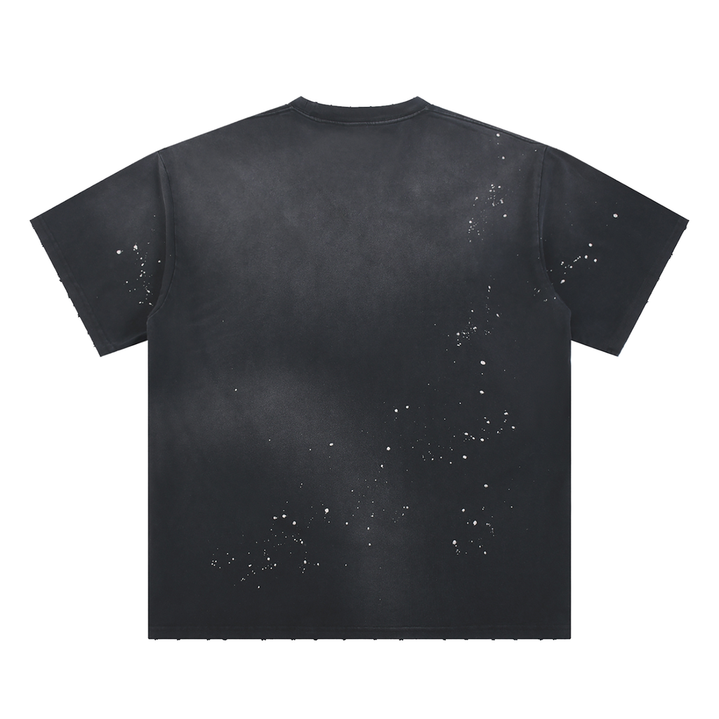 Godlike Feelings Hand-Frayed Sunfade Paint Splatter T-Shirt