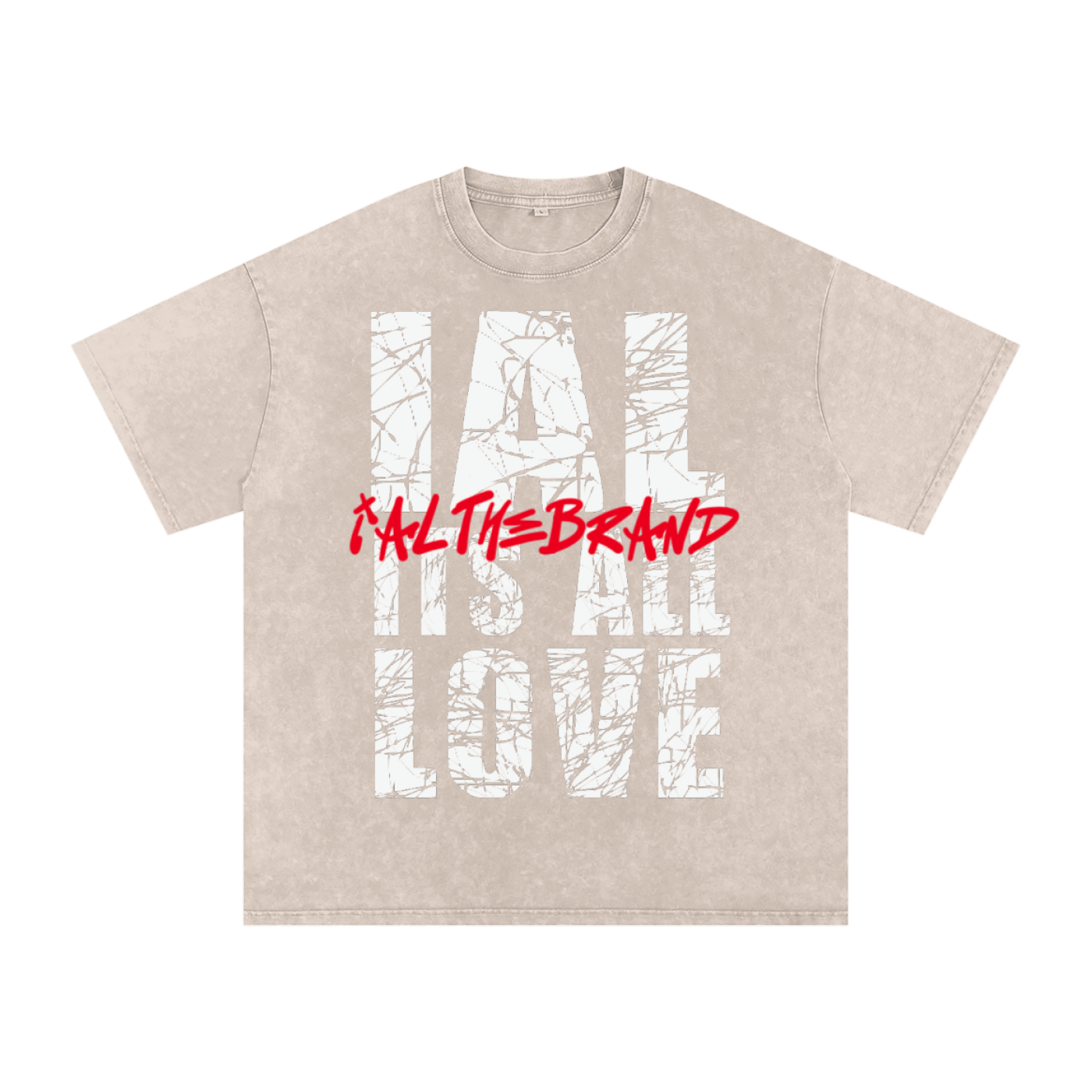 IAL Snow Washed Oversized Cotton T-Shirt
