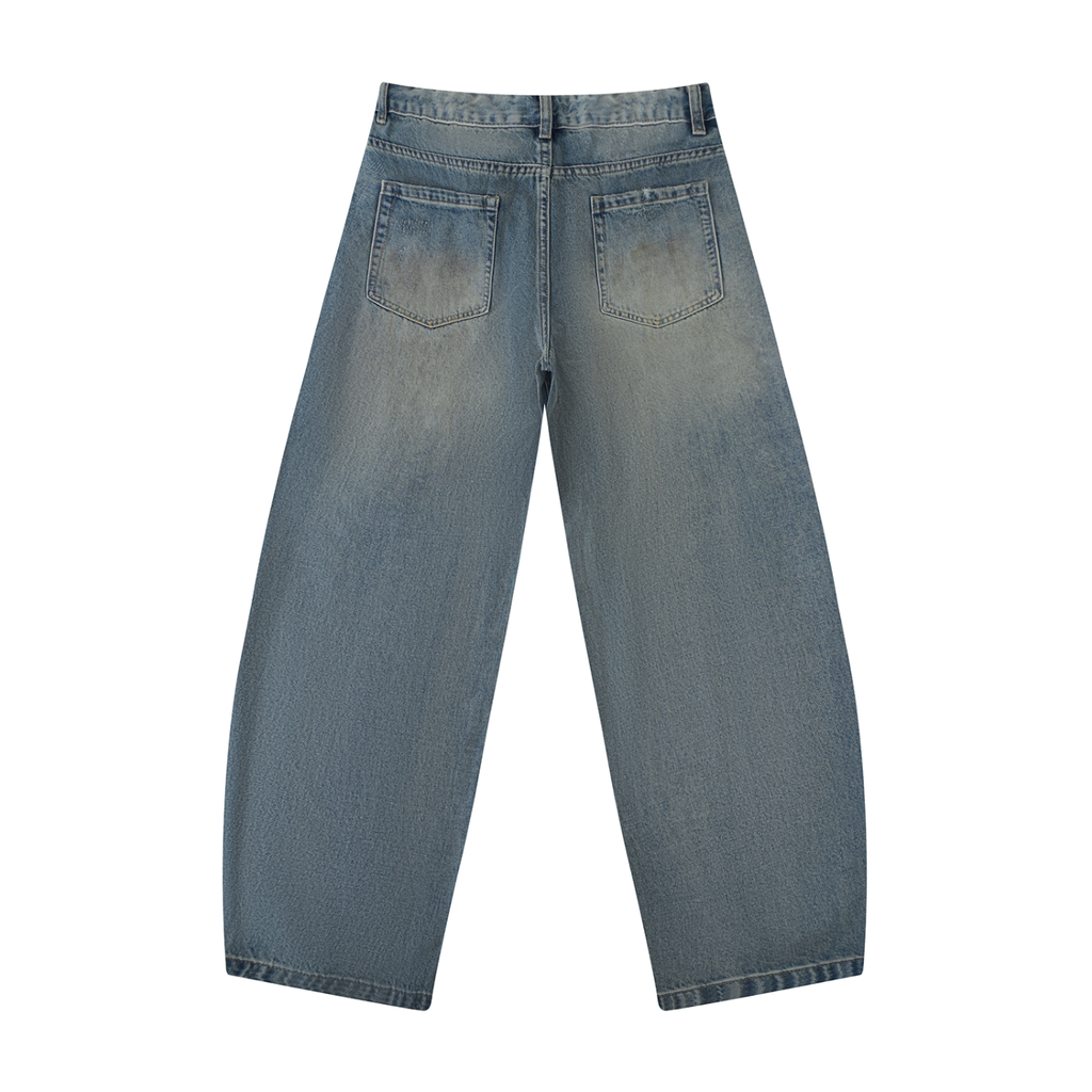 Happi Men's Distressed Barrel Leg Jeans