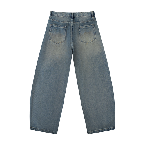 Happi Men's Distressed Barrel Leg Jeans