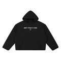 Black Boxy Gather-Hem Hoodie