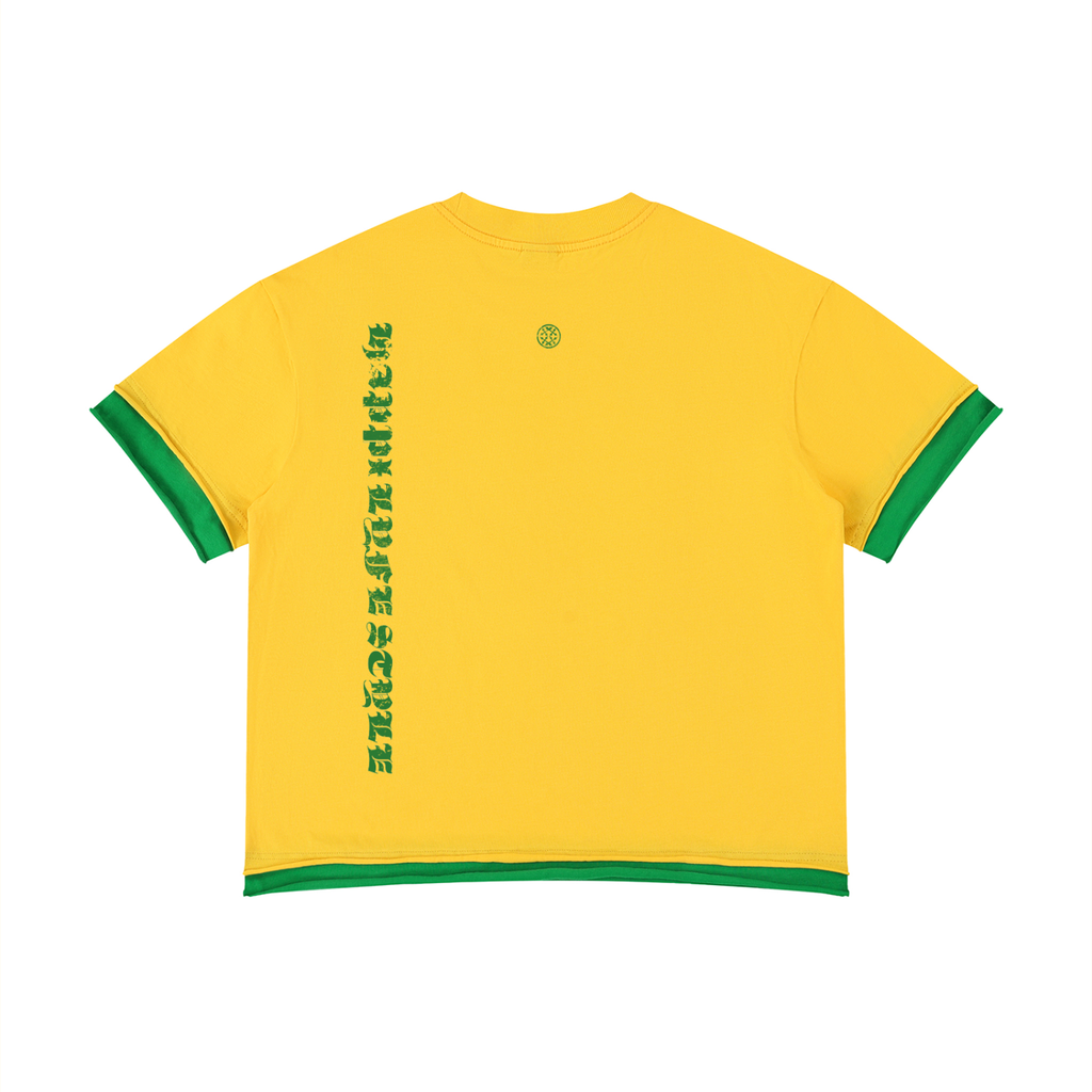 Happi Unisex Boxy Color Block T-Shirt Yellow