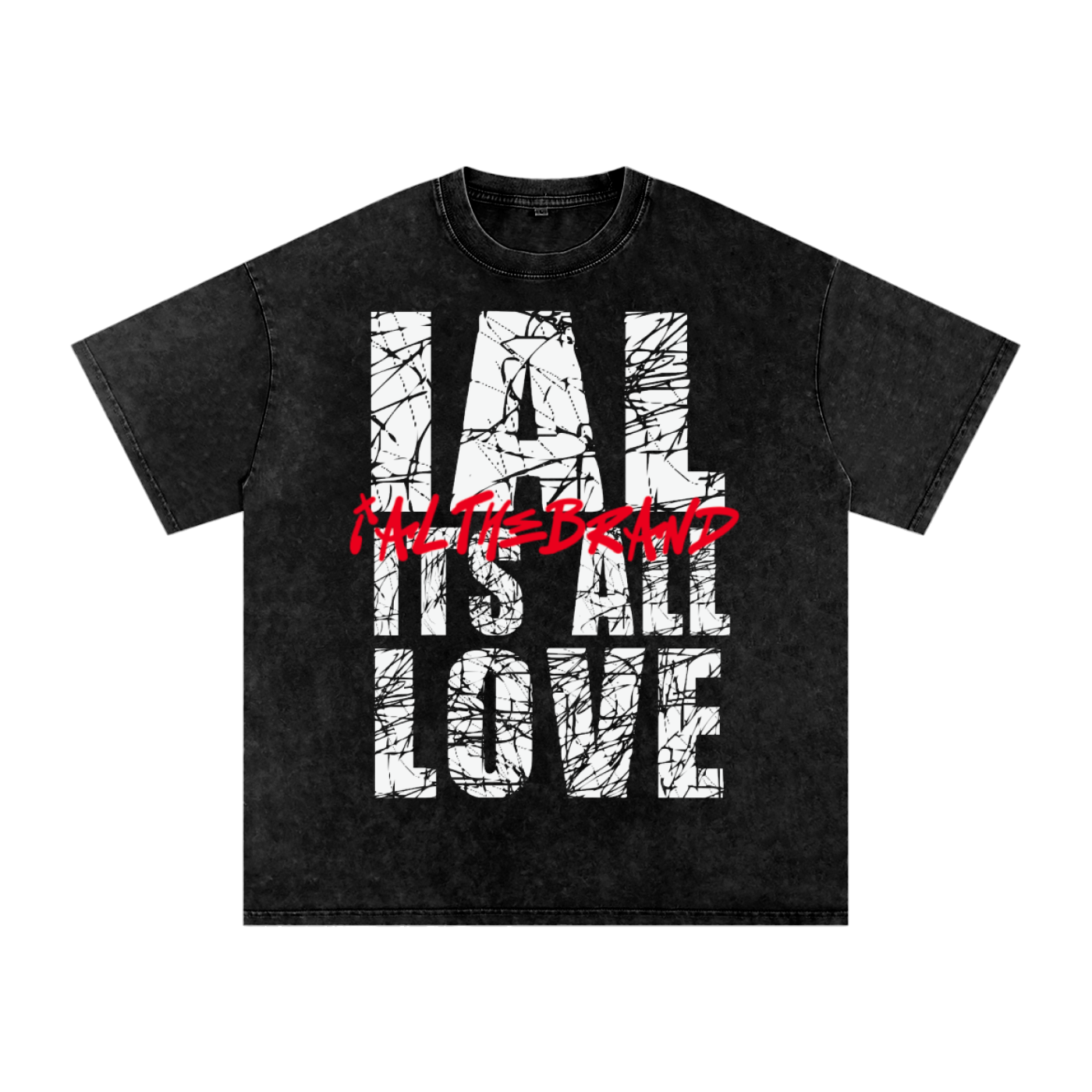 IAL Snow Washed Oversized Cotton T-Shirt