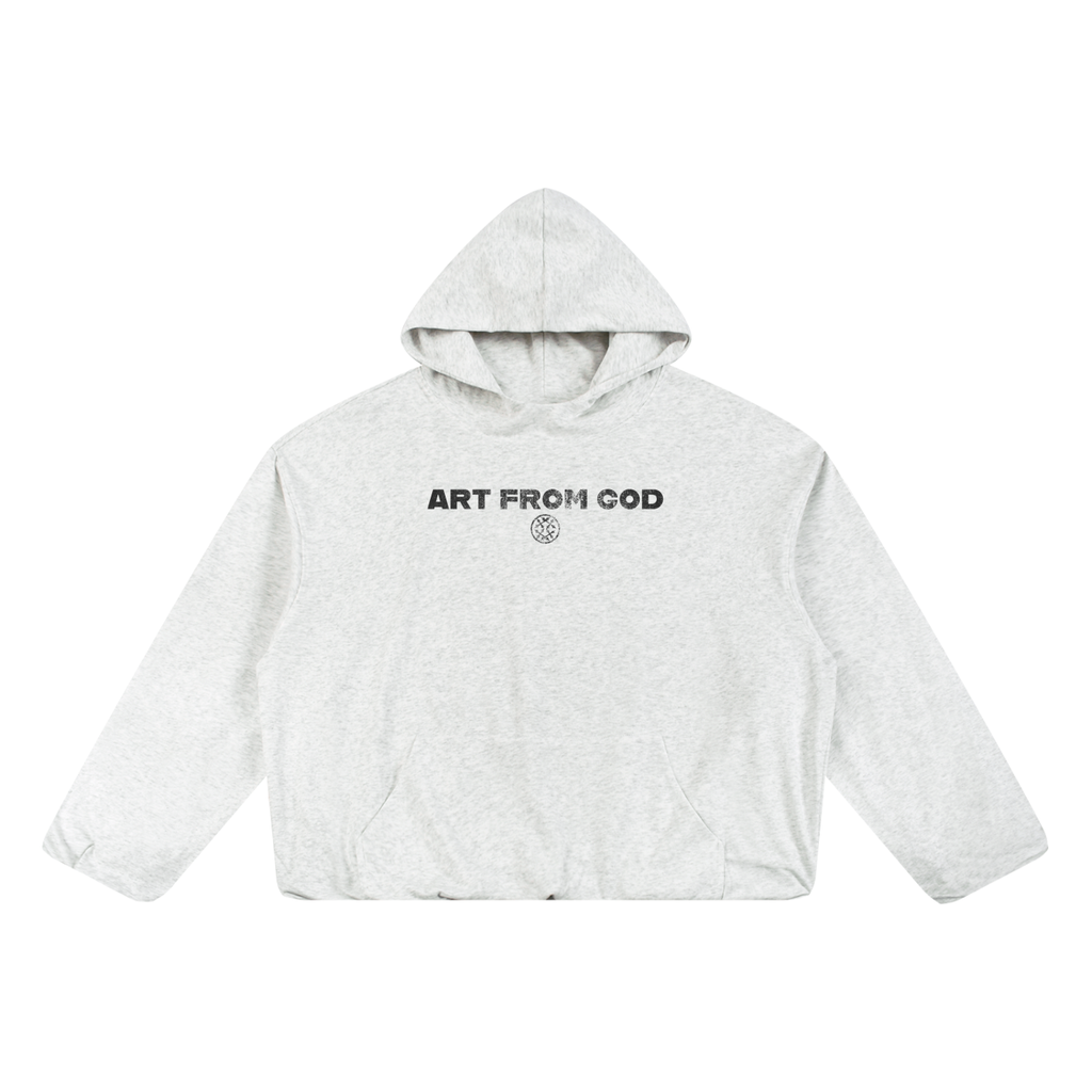 Gray Boxy Gather-Hem Hoodie
