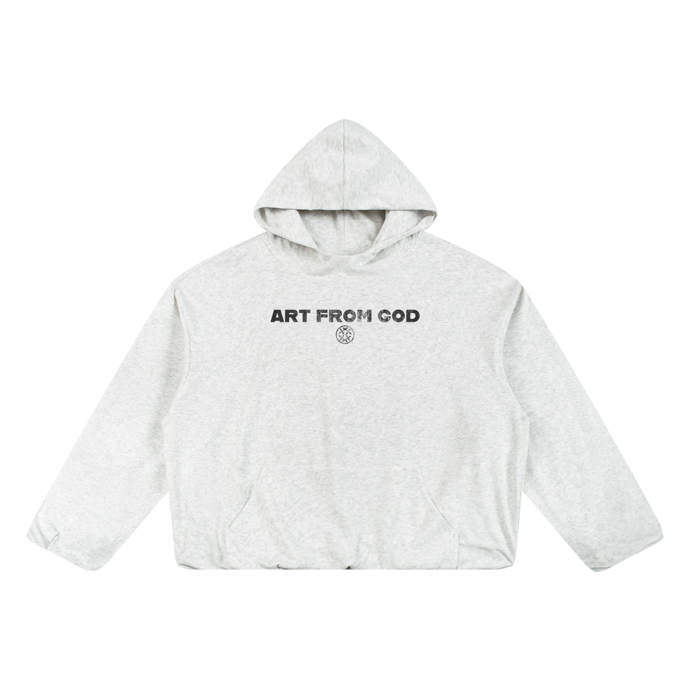 Gray Boxy Gather-Hem Hoodie