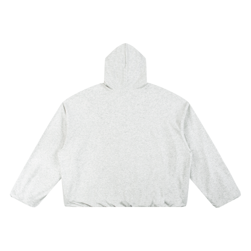 Gray Boxy Gather-Hem Hoodie