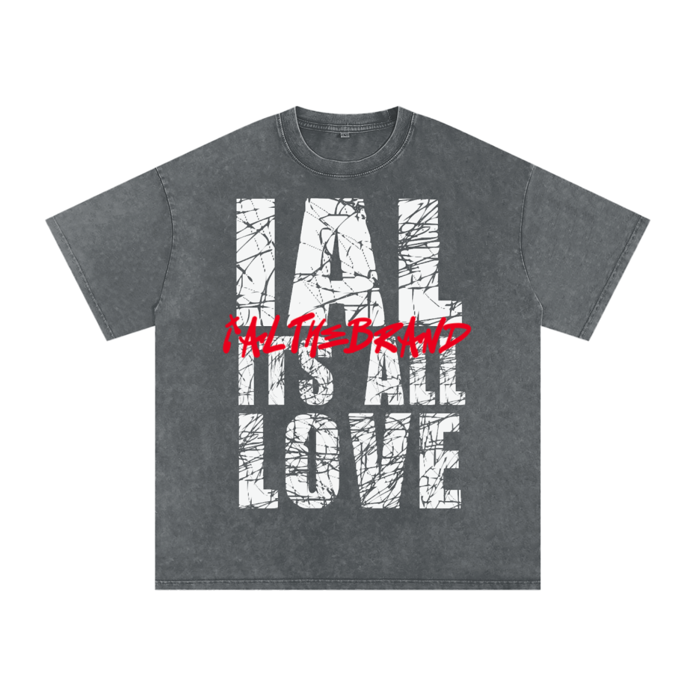 IAL Snow Washed Oversized Cotton T-Shirt